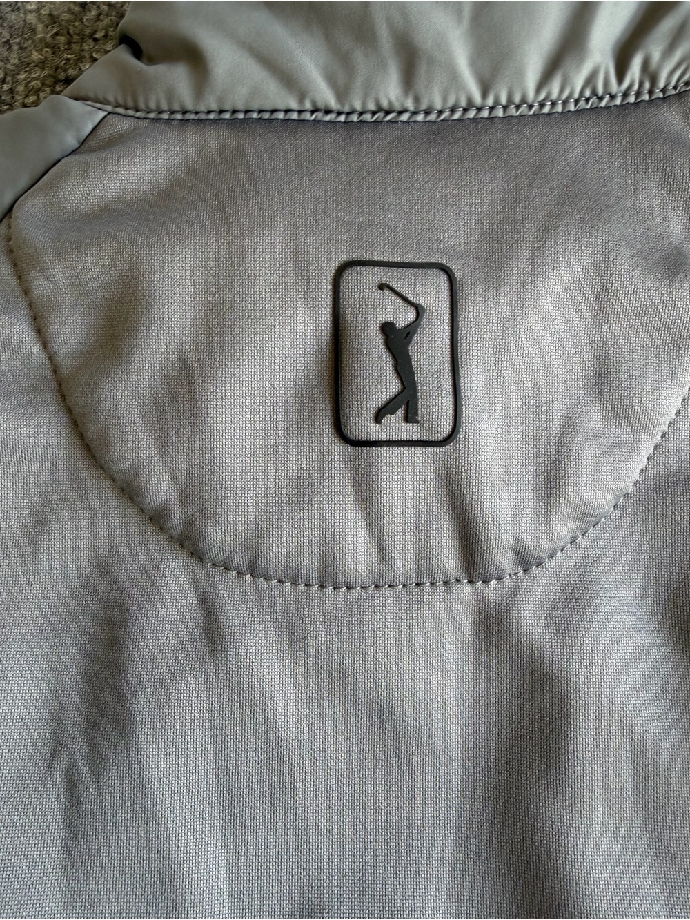 Men's Quilted Gray Sleeveless Vest PGA Tour S